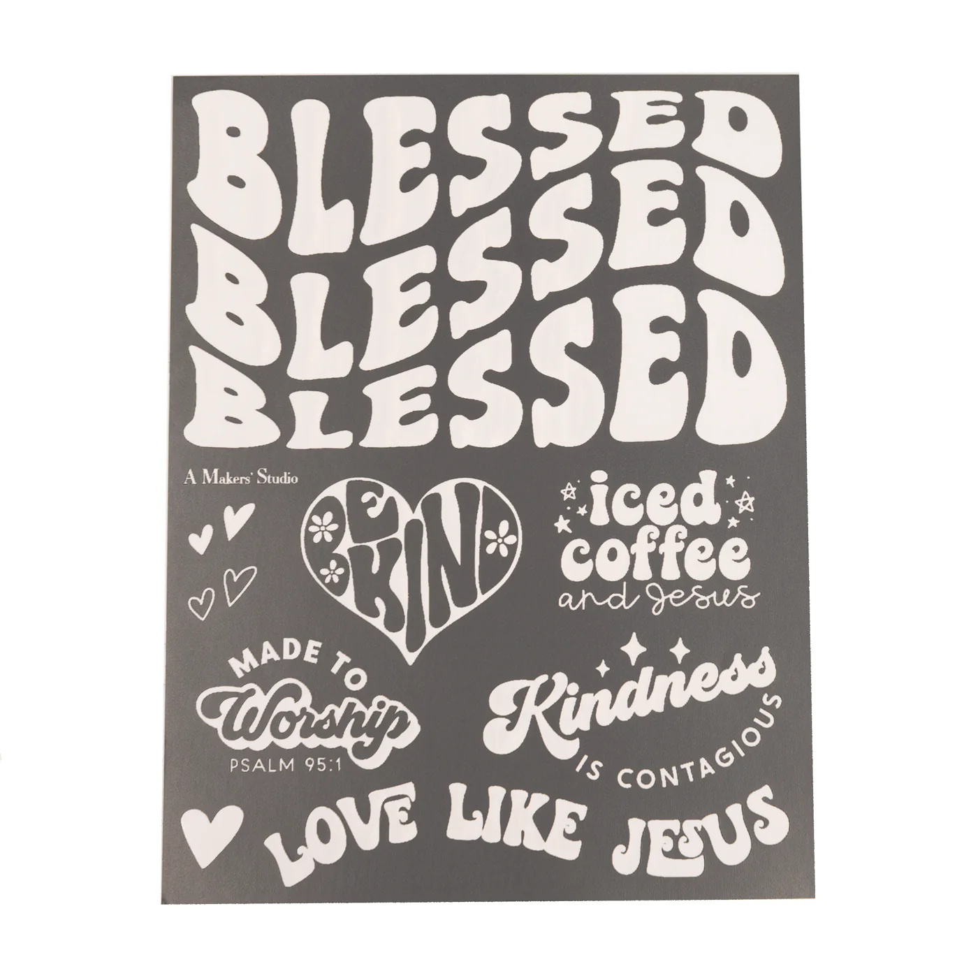 Maker's Studio - Retro Blessed - Mesh Stencil 8.5x11