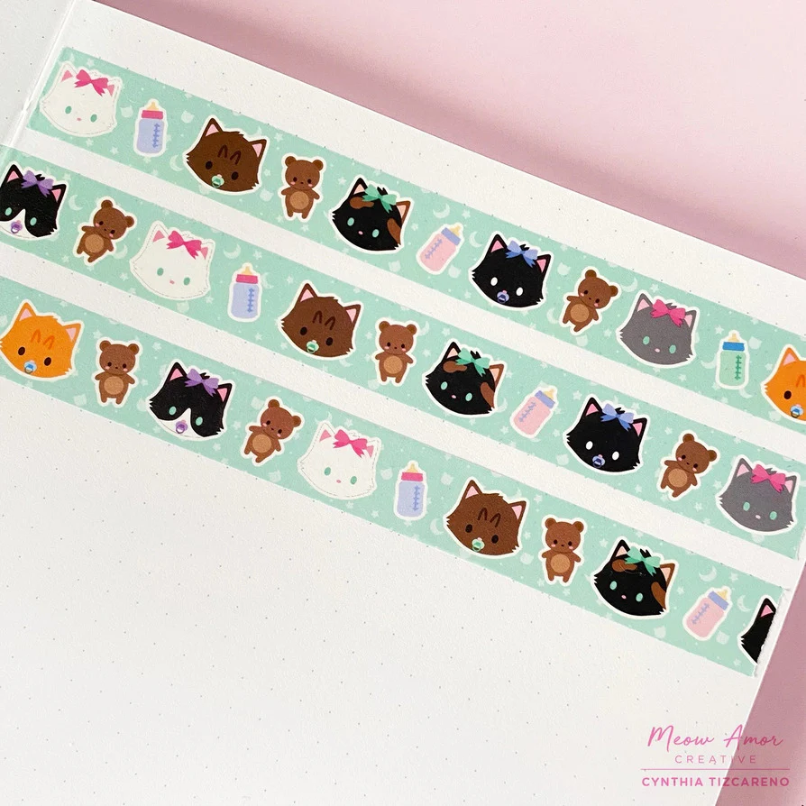 Meow Amor Creative - Baby Cats Washi Tape - Image 2