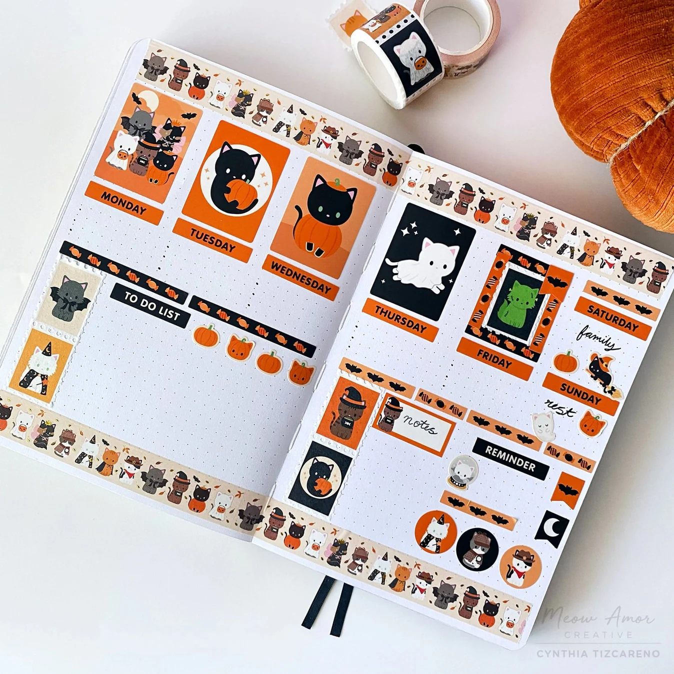 Meow Amor Creative - Cats Halloween Parade Planner Sticker Kit - Image 3