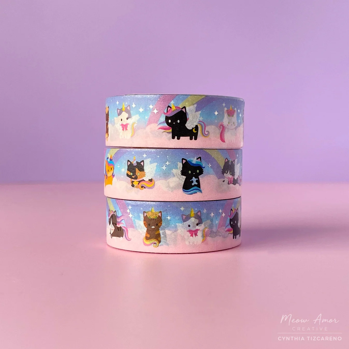 Meow Amor Creative - Unicorn Pegasus Cats Holo Foil Washi Tape - Image 2