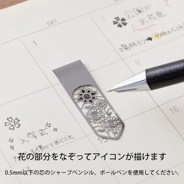 Midori Bookmark Clip- Floral Pattern - Image 4