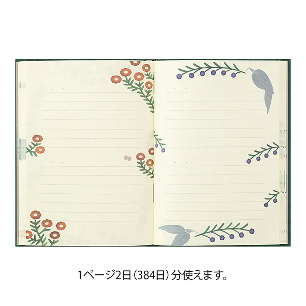 Midori Diary Soft Flower & Bird - Image 3