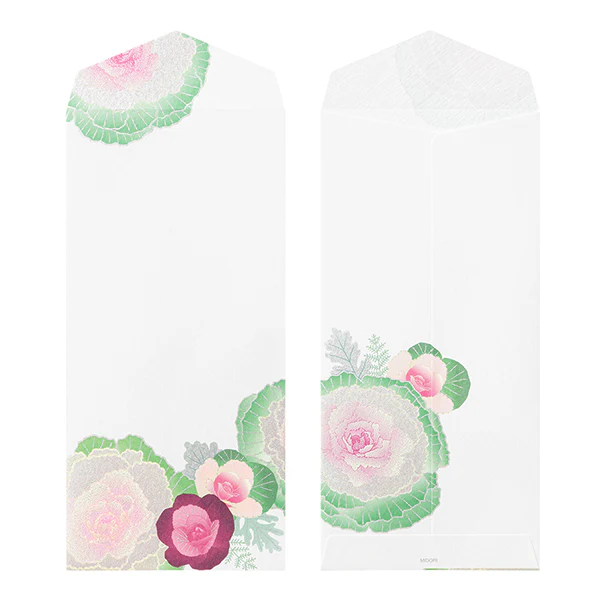 Midori Envelopes 005 Silk-printing Flowering Kale Wreath - Image 2