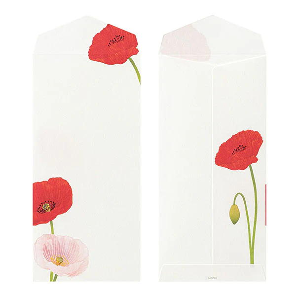 Midori Envelopes 018 Four Designs Poppy - Image 2