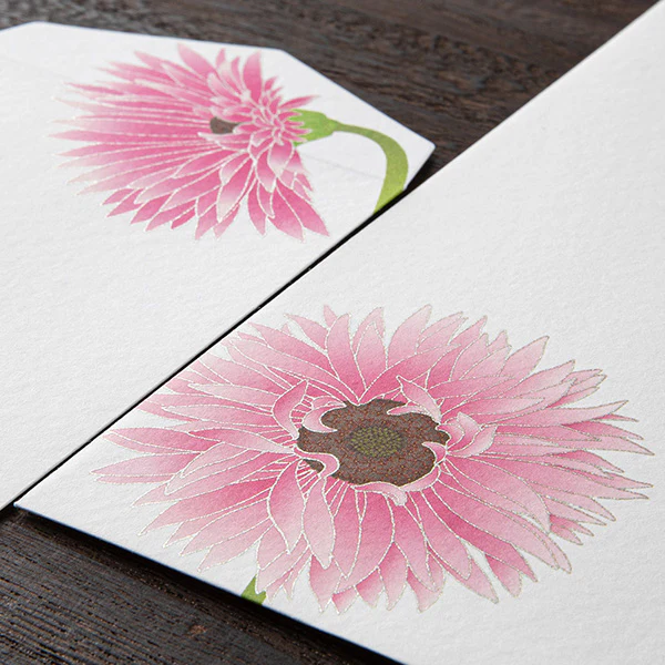 Midori Envelopes 164 Silk Printing Gerbera - Image 3