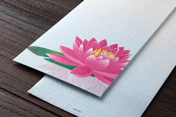 Midori Envelopes 176 Silk Printing Water Lily Reflection - Image 2
