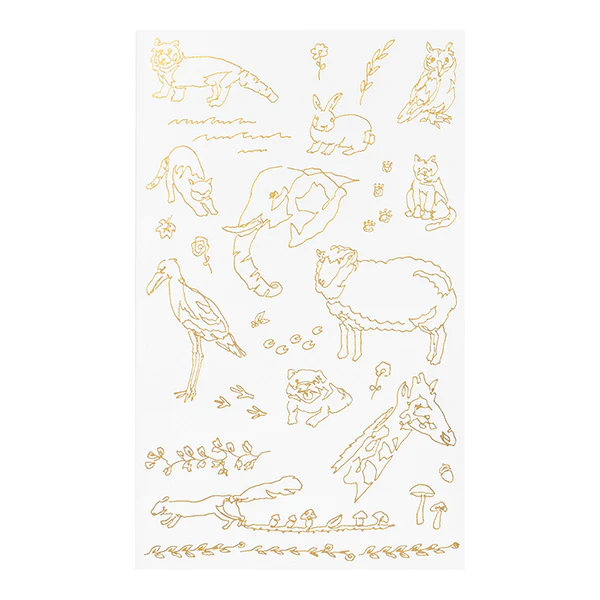 Midori Foil Transfer Stationery Stickers - Land Animals - Image 2