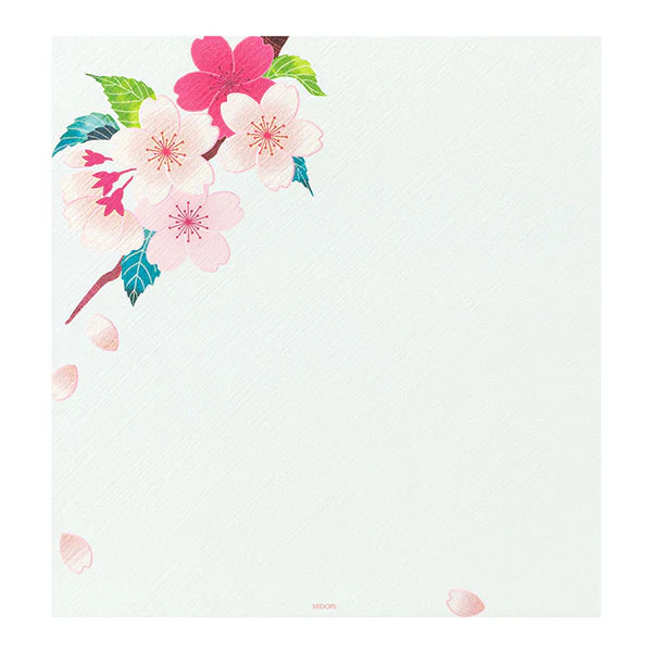 Midori Letter Pad 021 Silk Printing Cherry Blossom - Image 3