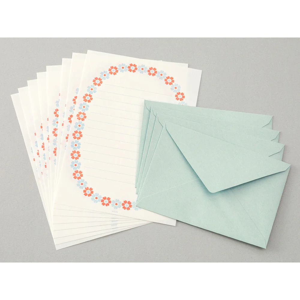 Midori Letter Set 478- Press Flower Frame Light Blue - Image 5