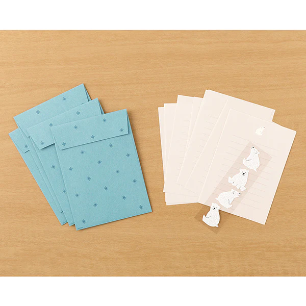 Midori Mini Letter Set with Stickers 311 - Polar Bear - Image 4