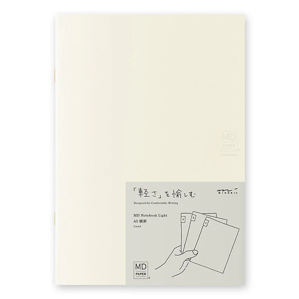 Midori MD A5 Notebook Light- Lined- 3 pack