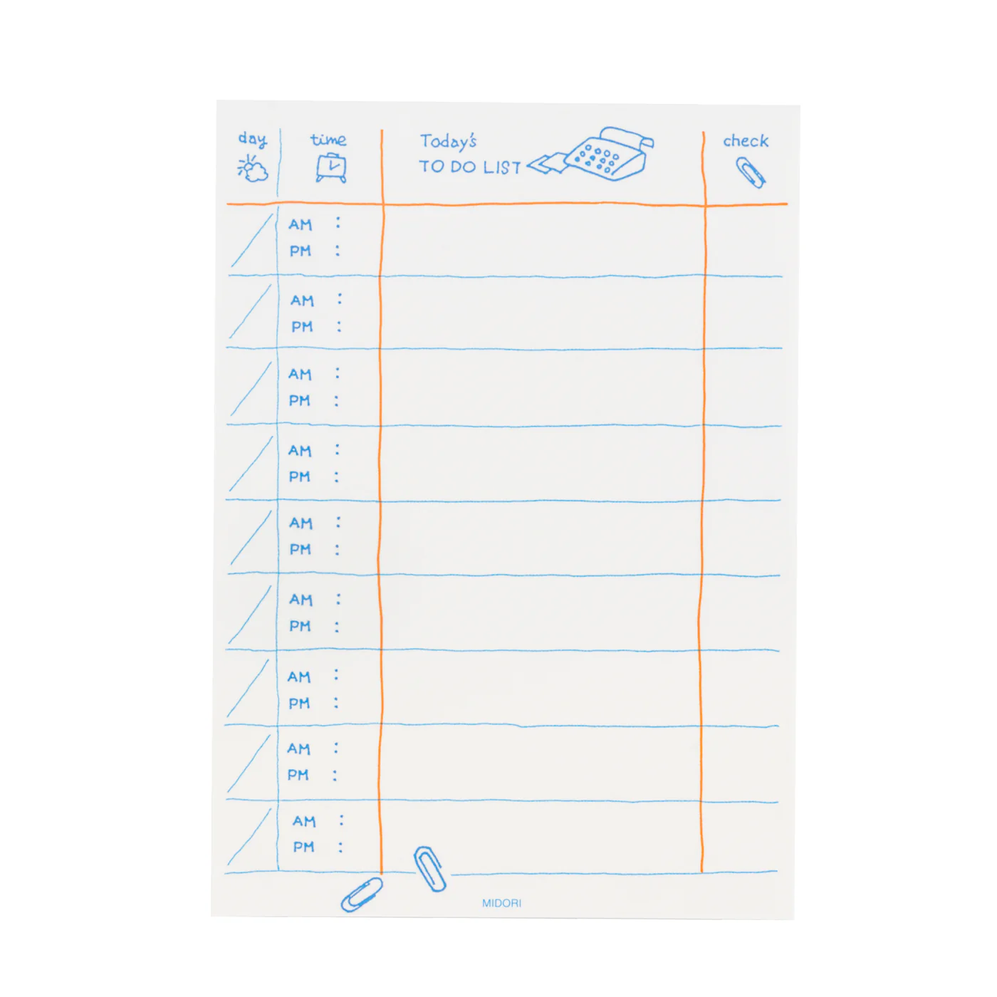 Midori Memo Pad - To Do List - Blue - Image 3