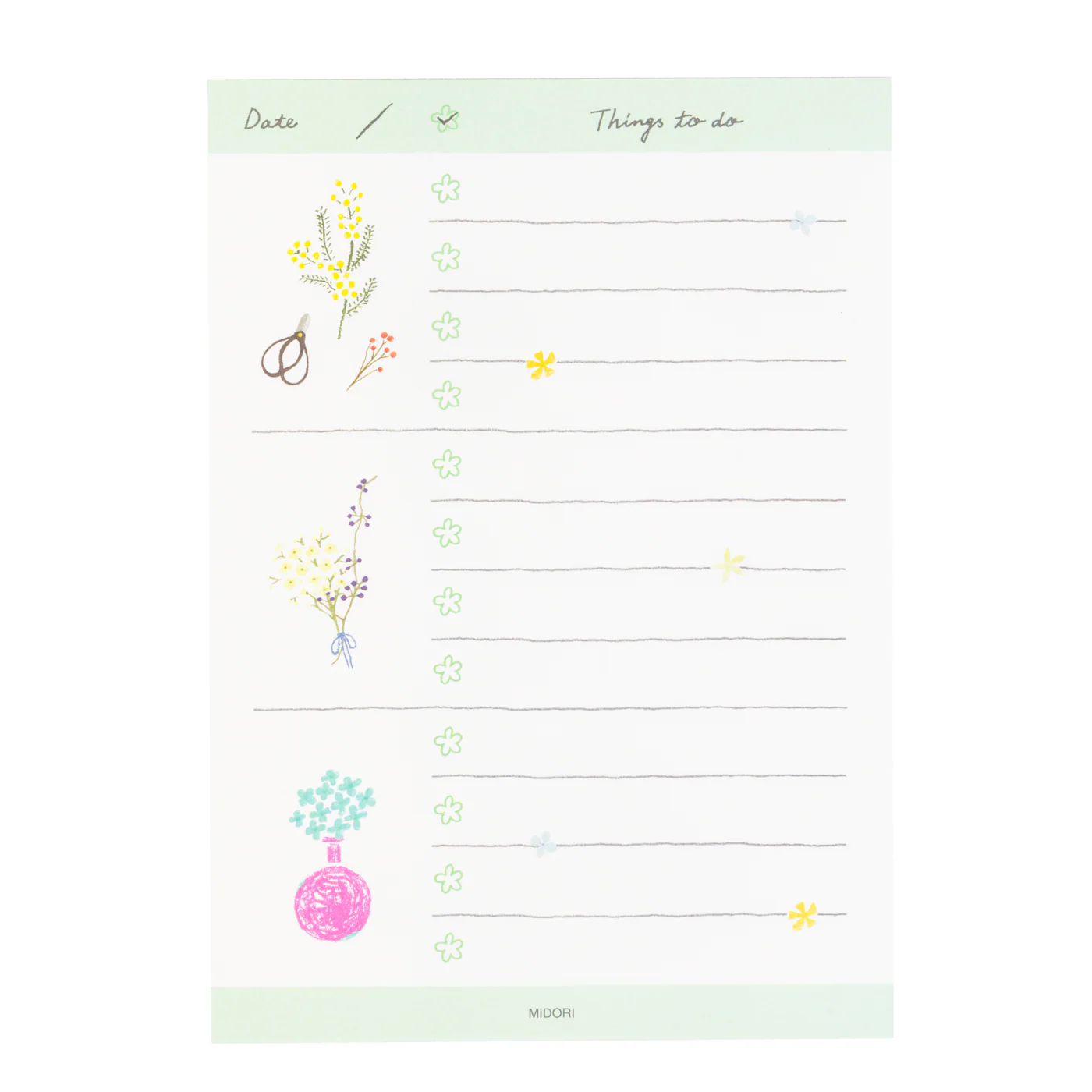 Midori Memo Pad - To Do List - Dried Flowers - Image 3
