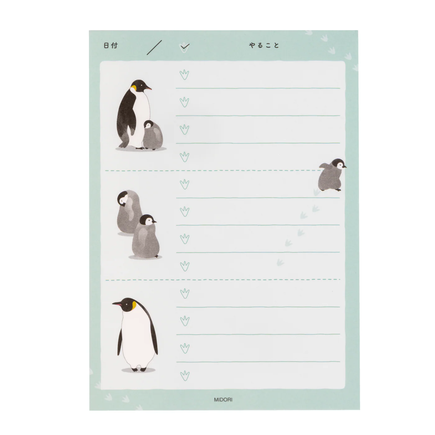 Midori Memo Pad - To Do List - Penguin - Image 3