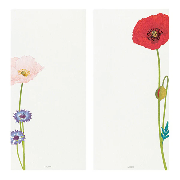Midori Message Letter Pad 599 Four Designs Poppy - Image 2