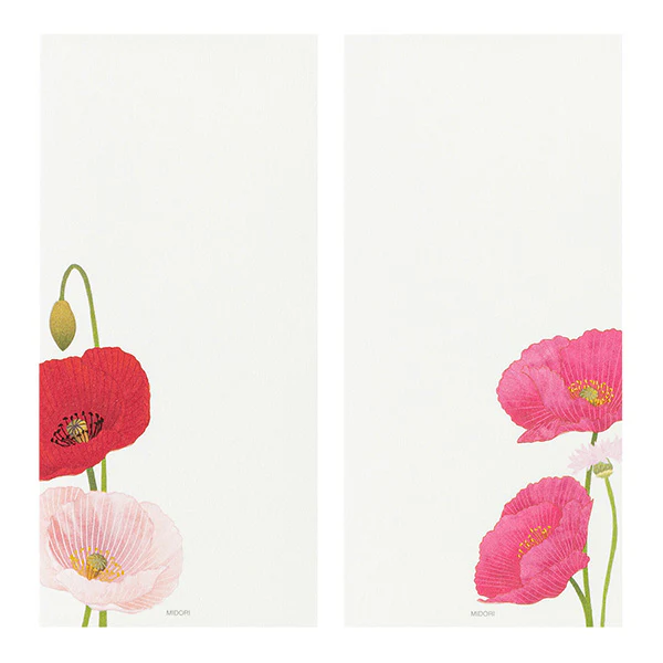 Midori Message Letter Pad 599 Four Designs Poppy - Image 3
