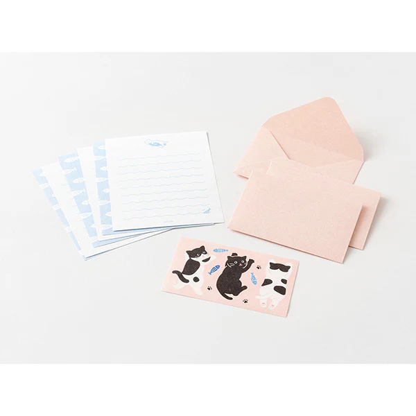 Midori Mini Letter Set - Hungry Cat - Image 2