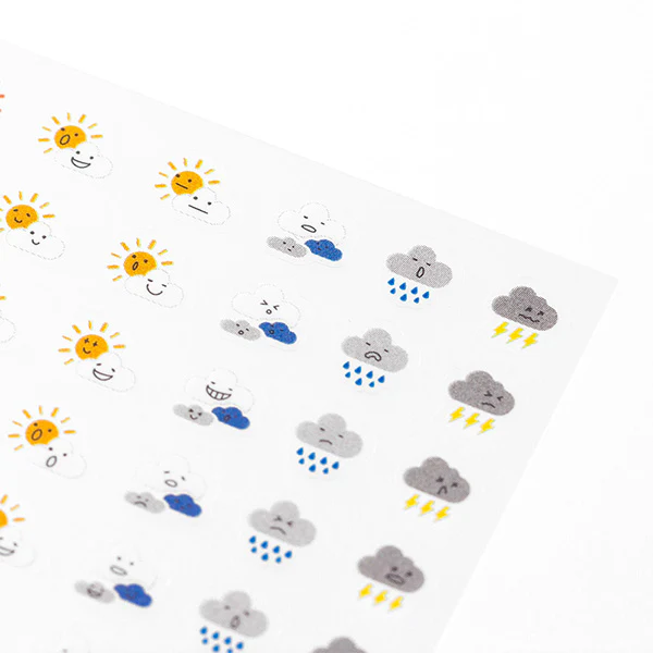 Midori Notebook Stickers - Feelings Weather Pattern - Image 3