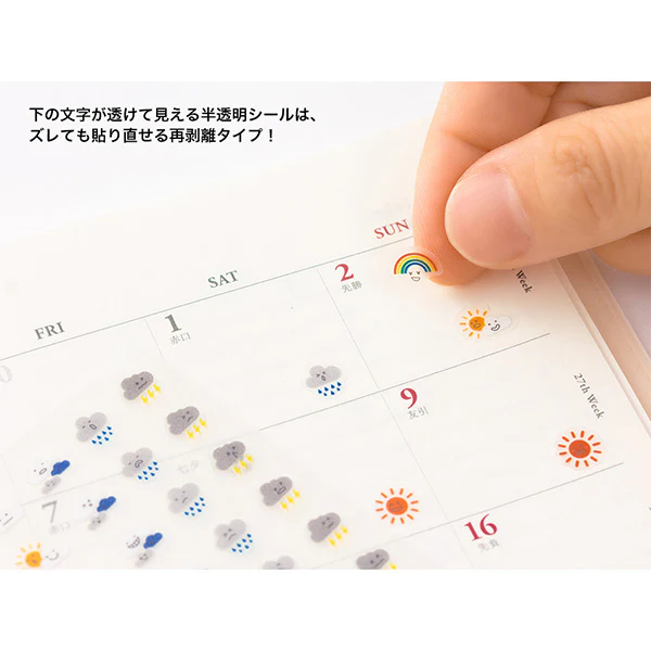 Midori Notebook Stickers - Feelings Weather Pattern - Image 4