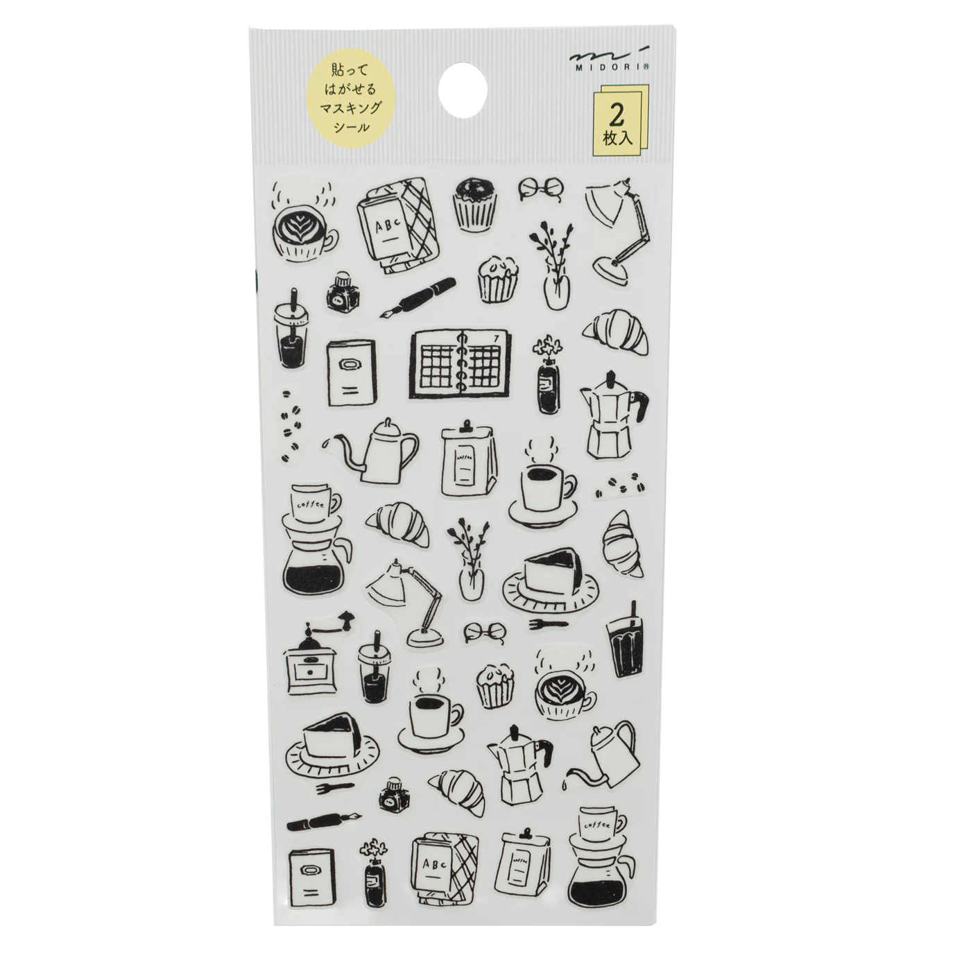 Midori Notebook Stickers - Monotone Cafe - Image 2