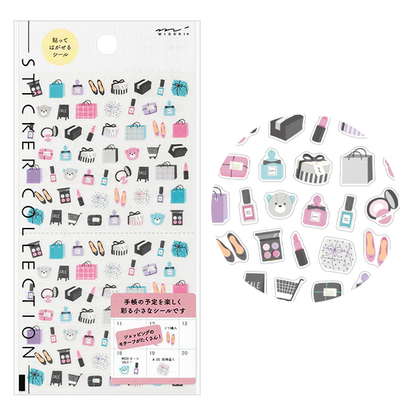 Midori Notebook Stickers - Shopping