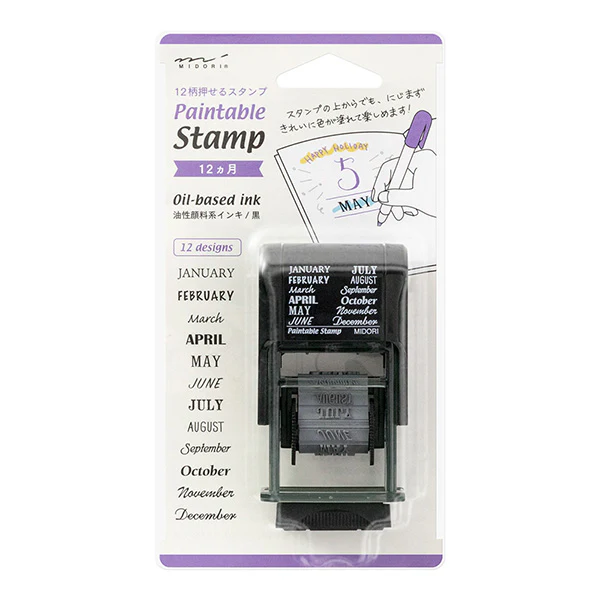 Midori Paintable Stamp - Self Inking - 12 Month Pattern