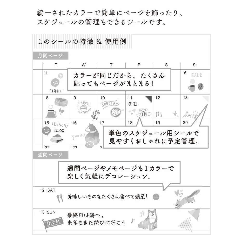 Midori Planner Stickers- Brown - Image 5
