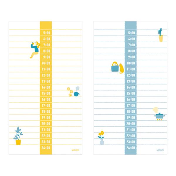 Midori Stand Memo Pad- Vertical Pattern - Schedule - Image 3