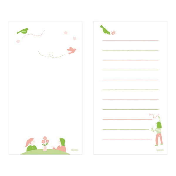 Midori Stand Memo Pad- Vertical Pattern - Message - Image 3