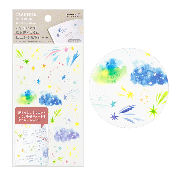 Midori Transfer Stationery Stickers - Starry Sky