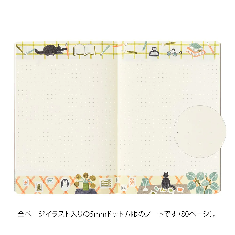 Midori Yuru Log Notebook B6 - Cat - Image 4