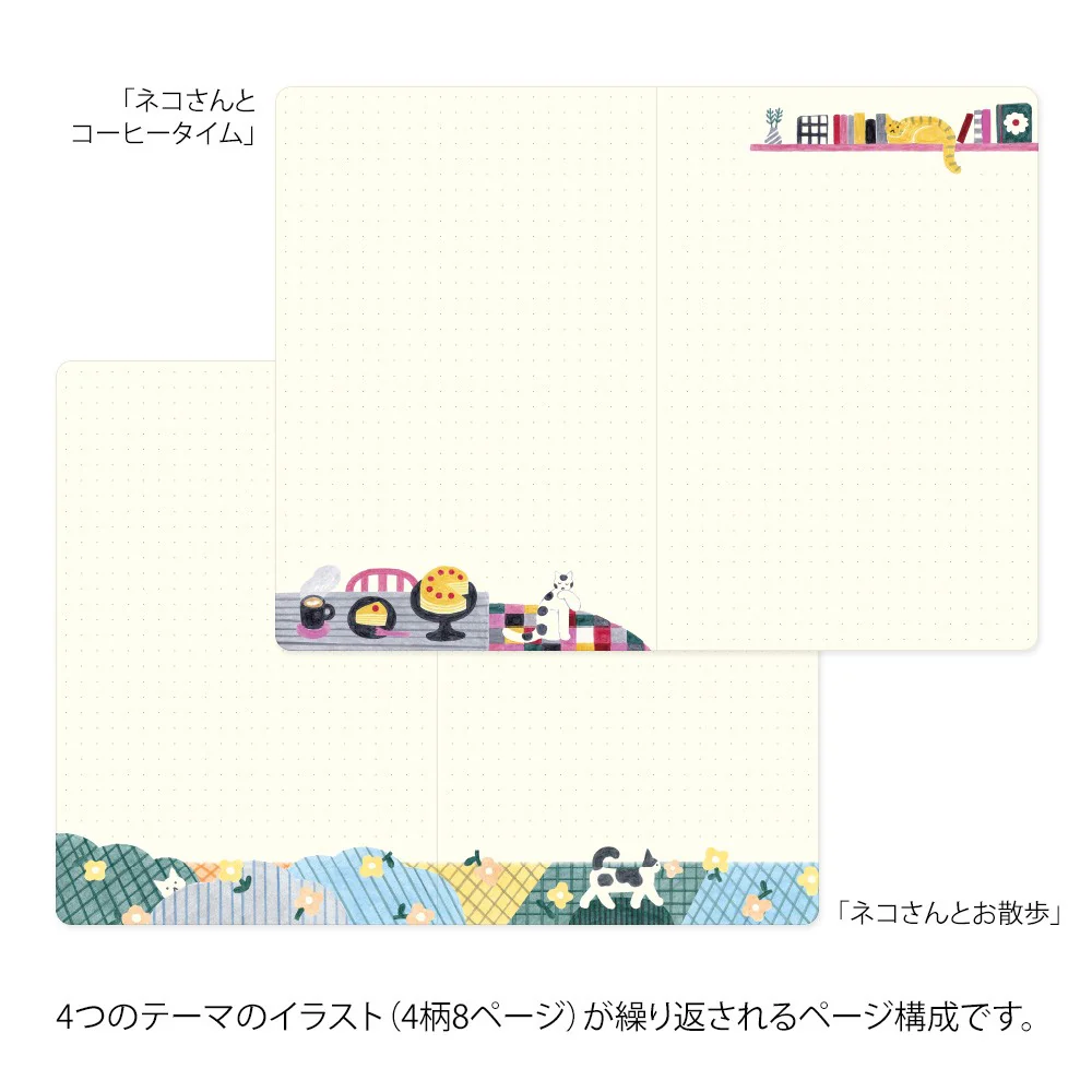 Midori Yuru Log Notebook B6 - Cat - Image 5