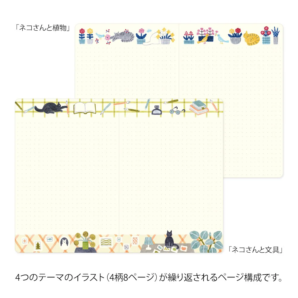 Midori Yuru Log Notebook B6 - Cat - Image 6
