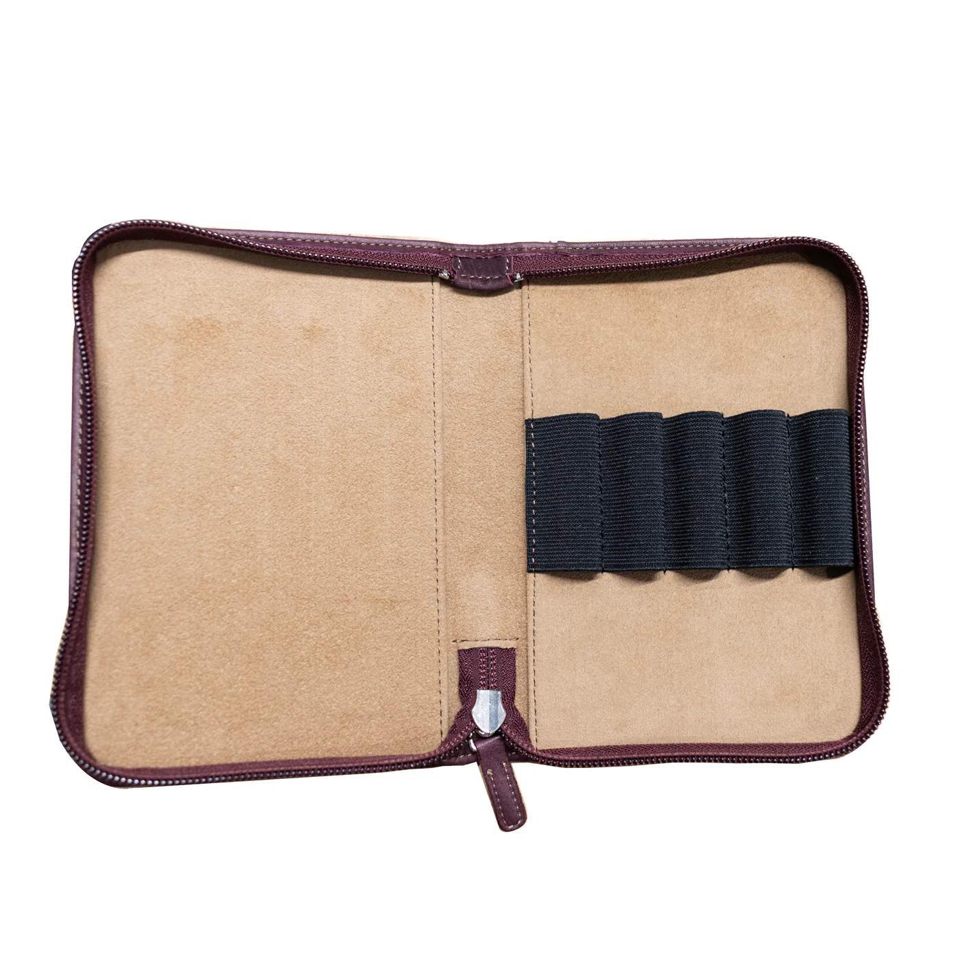 Nagasawa Kip Leather 5 Pen Zip Case Bordeaux - Image 2