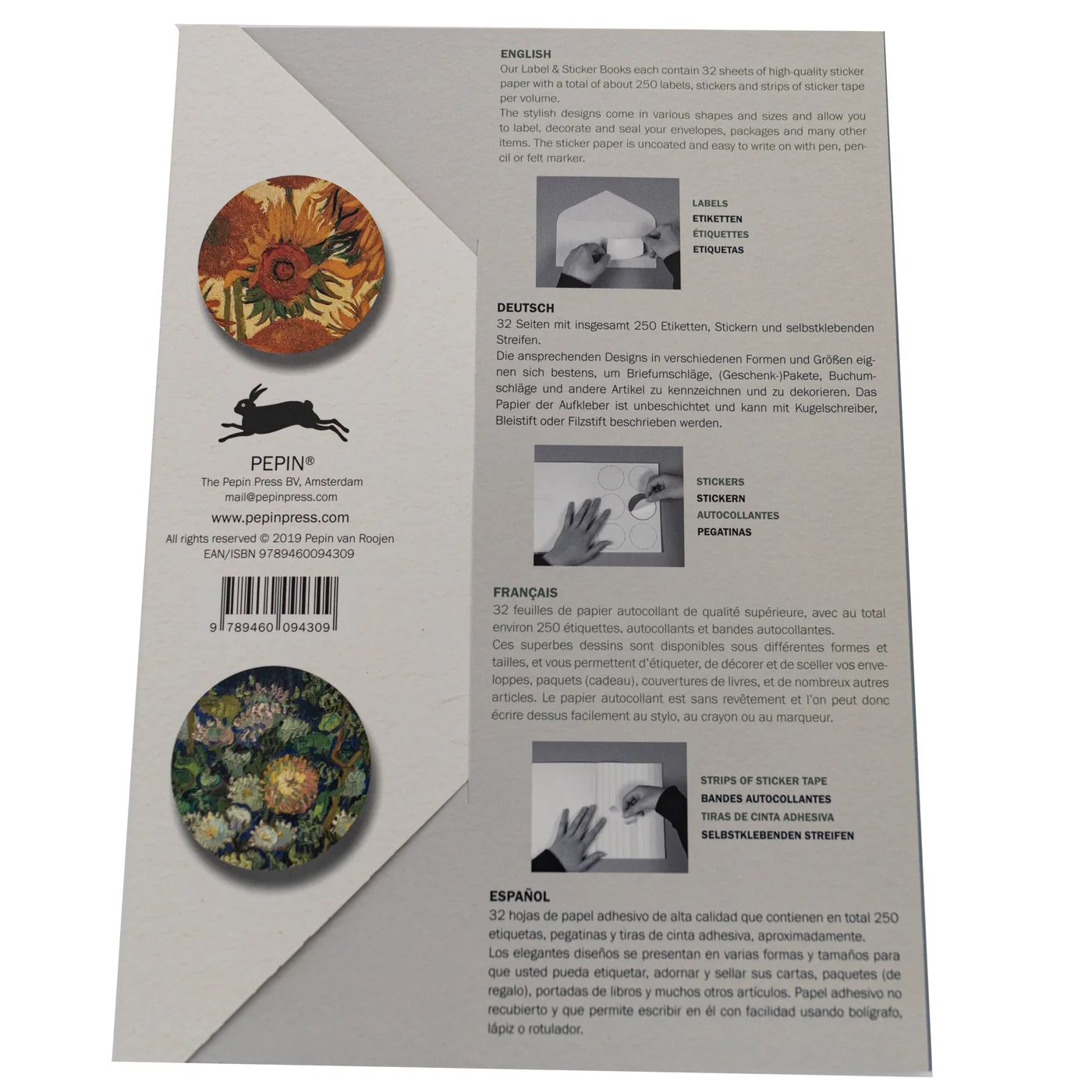 Pepin Label, Sticker & Tape Book - Vincent Van Gogh - Image 2
