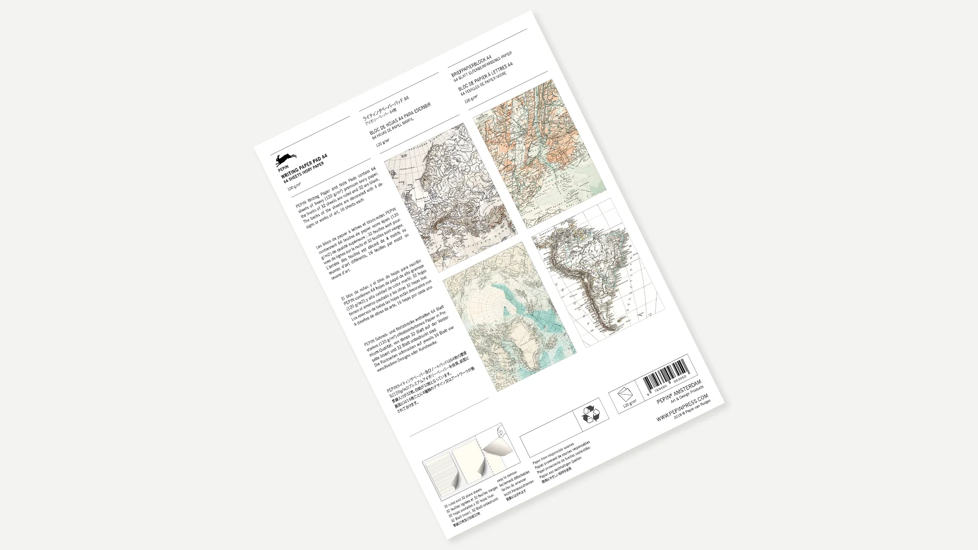 Pepin Notepad A4 - Historical Maps - Image 2