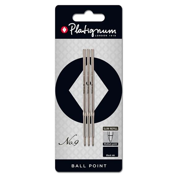 Platignum No. 9 Ballpoint Refill- Black