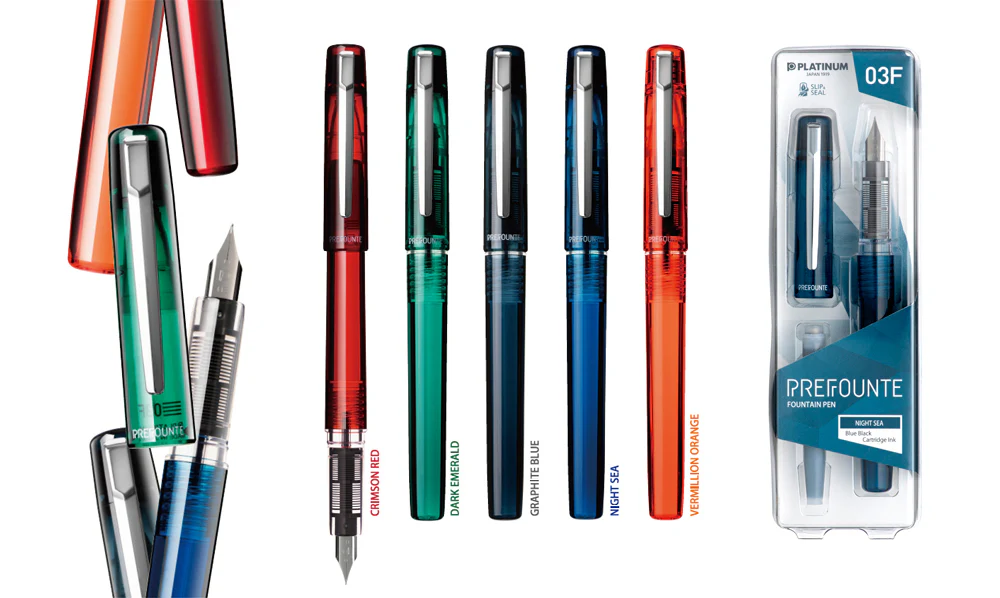 Platinum Prefounte Fountain Pen- Crimson Red - Image 2