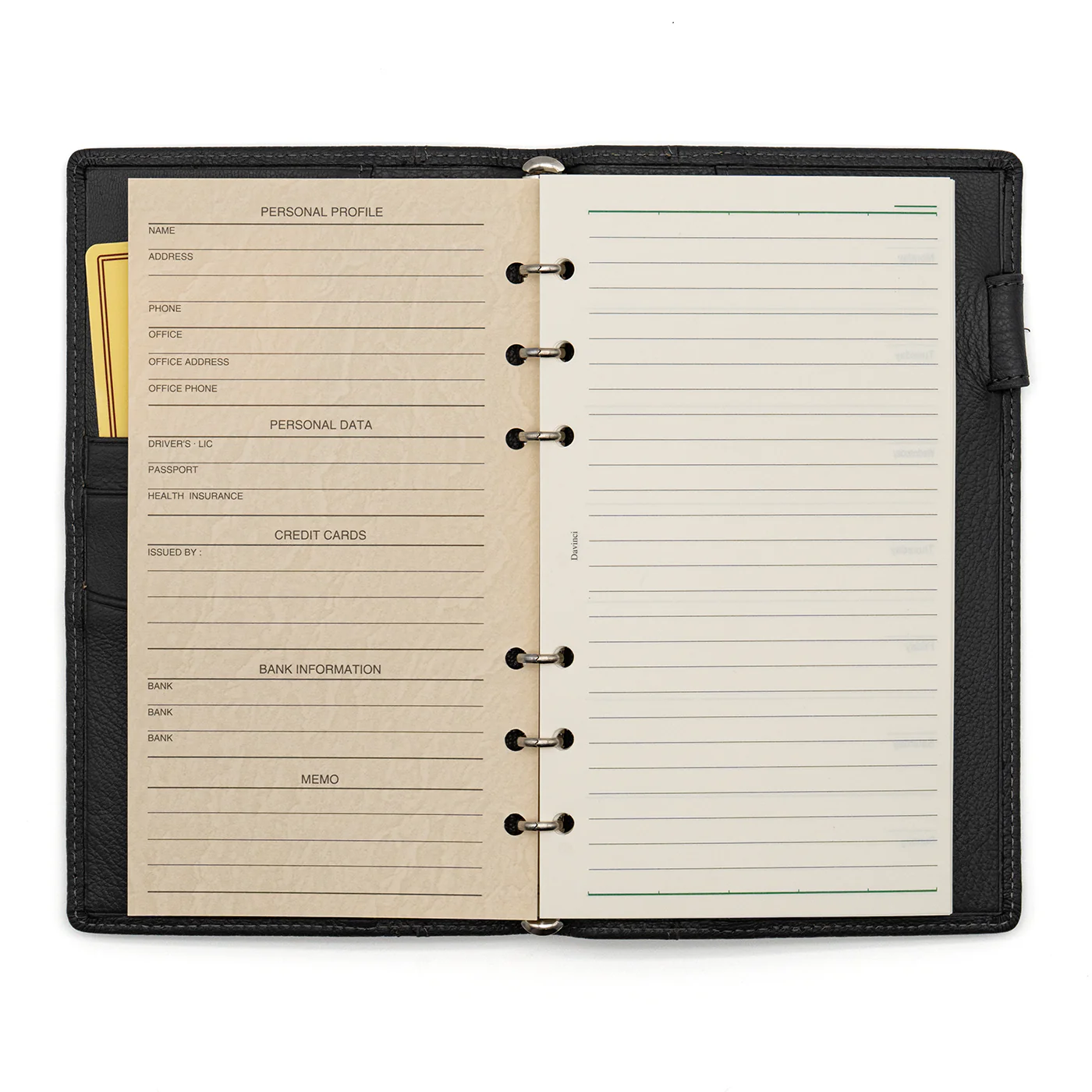 Raymay Davinci Airy Goat Bible Size System Organizer Grey - 8mm Ring Size - Image 3