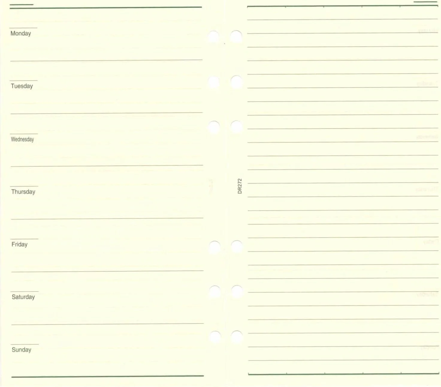 Raymay Davinci Note Bible Size Refill - Weekly Schedule - Image 2
