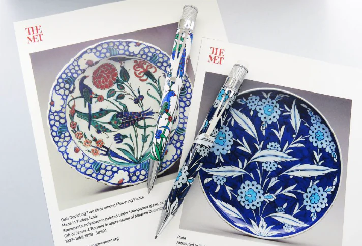 Retro 1951 " The MET " IZNIK Garden " Tornado - Rollerball and pencil set - Image 2