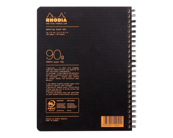 Rhodia 6.5 x 8.25 Textured Cover Meeting Book - Image 3