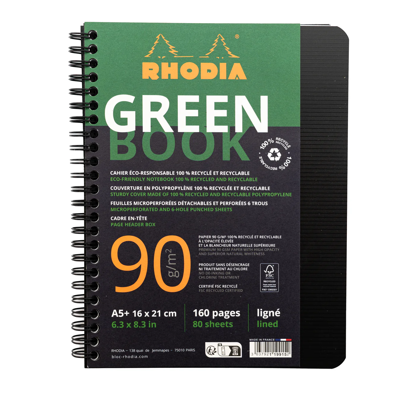 Rhodia Greenbook A5+ Notebook - Image 2