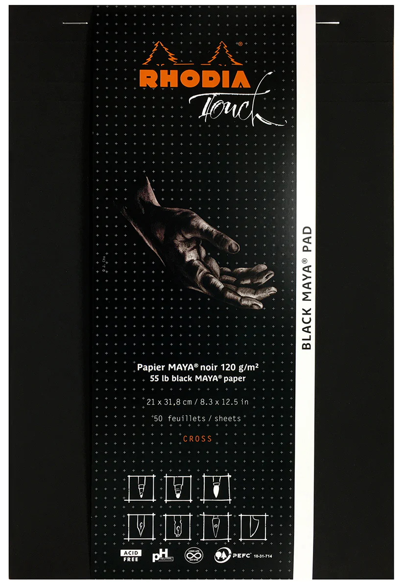 Rhodia Touch Black Maya Pad  A4+ (Black Paper)