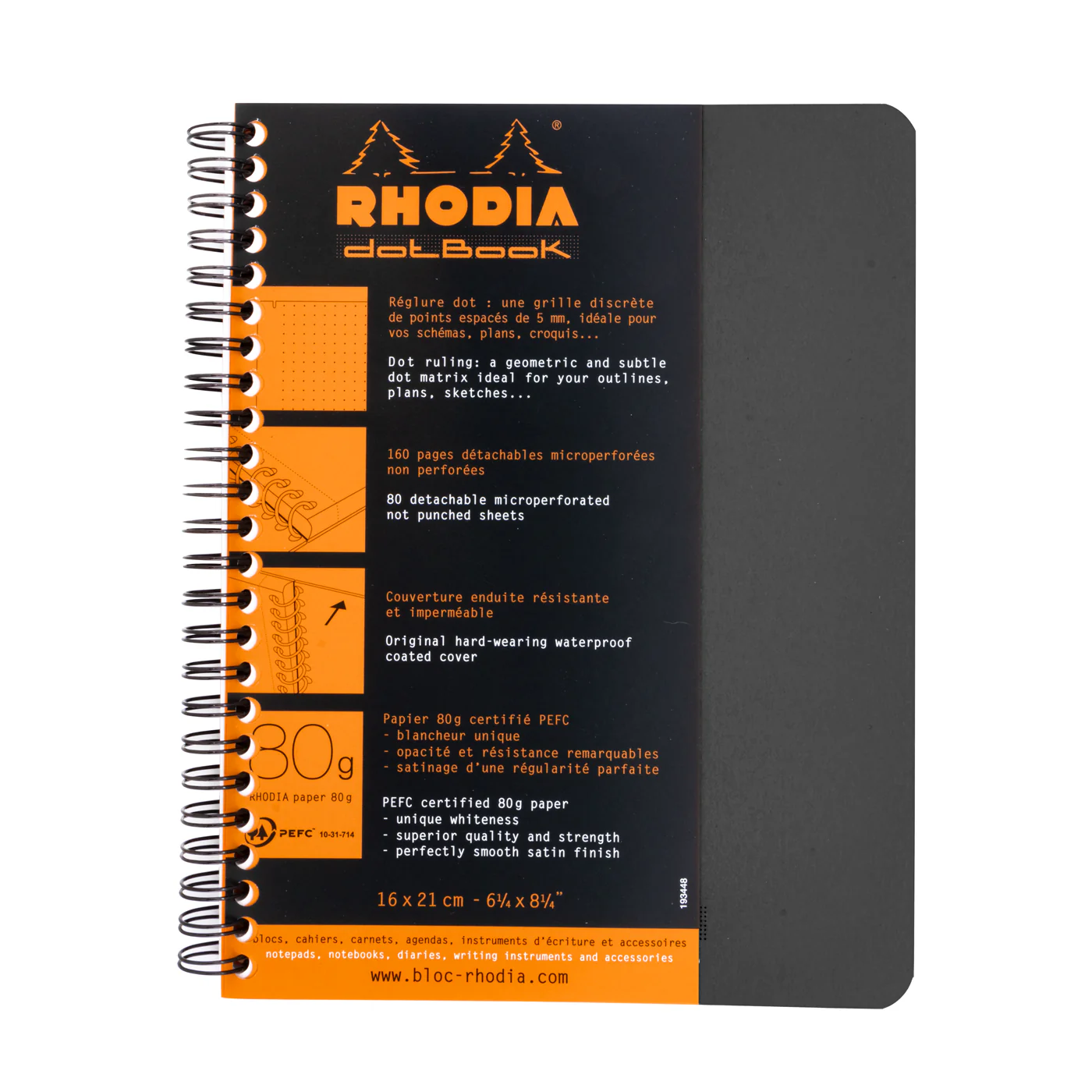 Rhodia Side Wirebound Notebook Dot Book 6 x 8 1/4 - Image 2