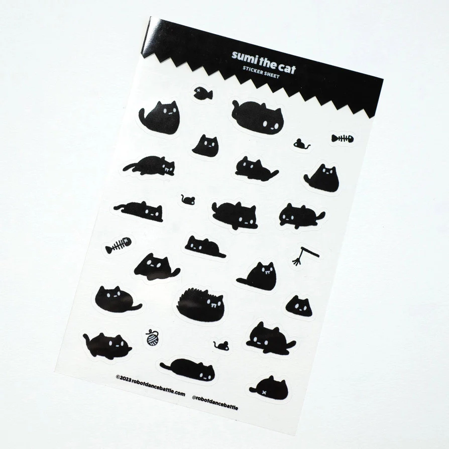 Robot Dance Battle - Sumi the Black Cat Sticker Sheet