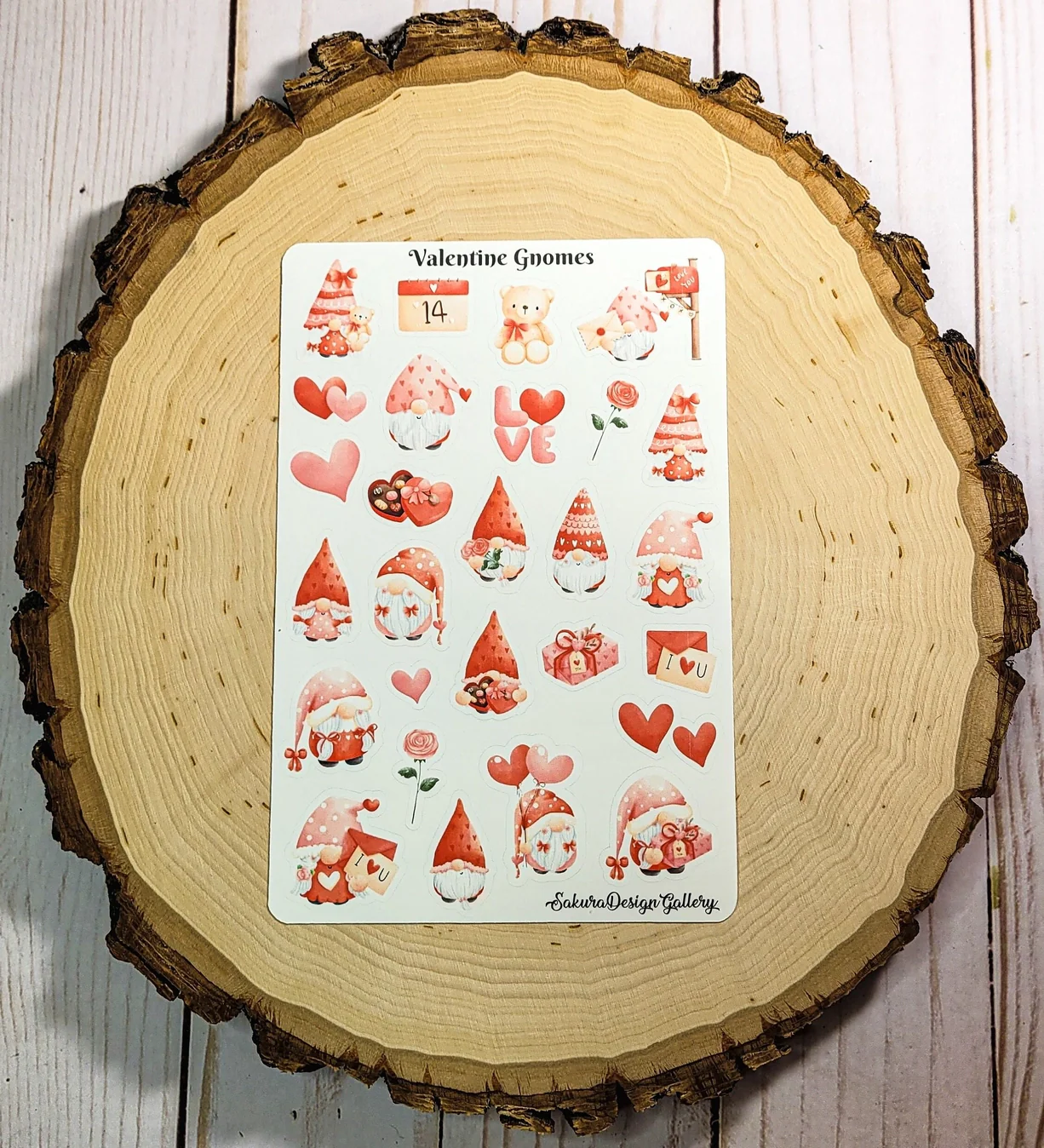 Sakura Design Gallery - Vinyl Stickers - Valentine Gnomes - Image 2
