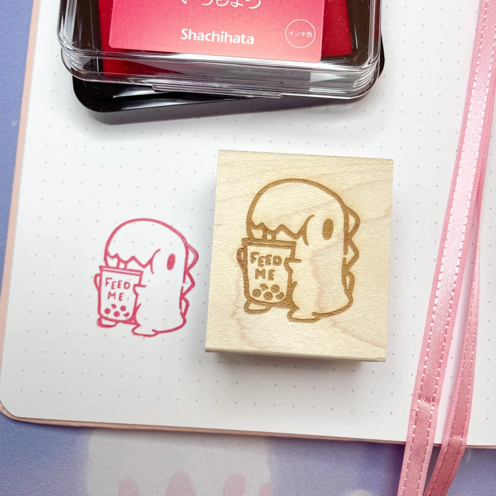 Sakuradragon - Feed Me Dino Wooden Stamp - Image 2