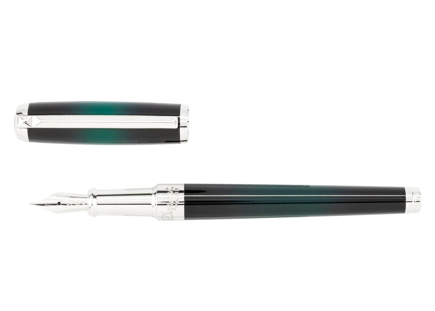 ST Dupont D Line - Atelier Green Sunburst & Chrome Fountain - Image 3