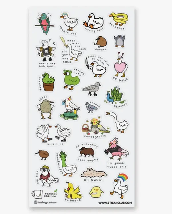 STICKII Sticker Sheet - Birb Thoughts